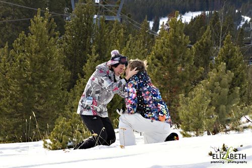 couple in the snow in love