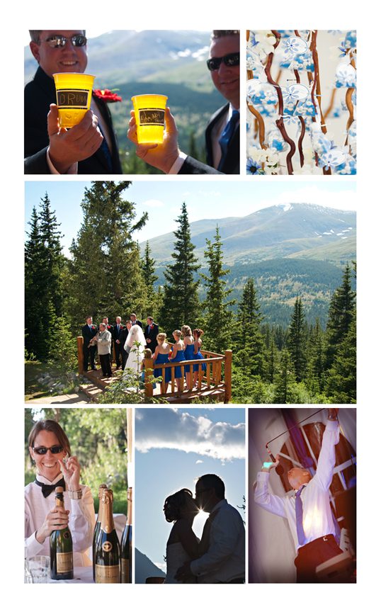 Wedding at Elk Ridge Ranch in Breckenridge. Blue and white color palette.
