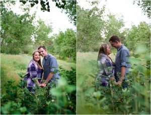Couple in tall grass, Denver Engagement Session, Commons Park, Millennium Bridge, Colorado Engagement Photographer