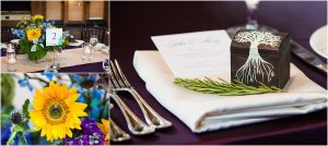 reception details, yellow and purple floral design,donavan pavilion, mountain wedding photographer, vail wedding photography, colorado weddings