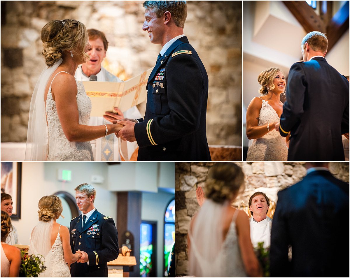 ring exchange, ceremony details,church ceremony, steamboat springs, mountain wedding, colorado wedding photographer