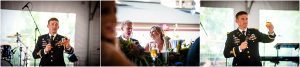 best man toast, wedding reception, maid of honor, tented reception space, steamboat springs resort, bride and groom, military wedding, dress blues, colorado wedding photographer, mountain wedding photographer