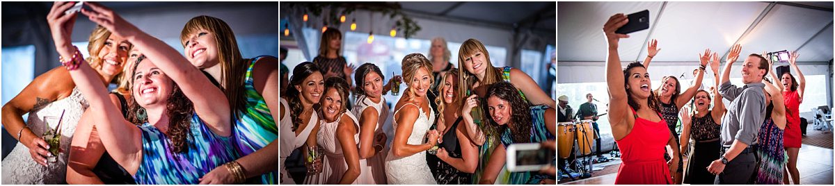 dancing, reception, bride and wedding guests having fun, tented reception, steamboat springs, colorado wedding photographer