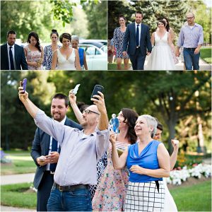 colorado wedding coordinator, colorado wedding photographer, cheesman park denver, bride and guests arriving, group selfie