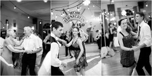 guests, swing dancing, lindy hop, vintage wedding, colorado wedding photographer, colorado wedding coordinator, the turnverein, denver, black and white image
