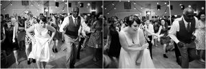 guests,swing dancing, lindy hop, vintage wedding, colorado wedding photographer, colorado wedding coordinator, the turnverein, denver, black and white image, bride and groom with wedding guests