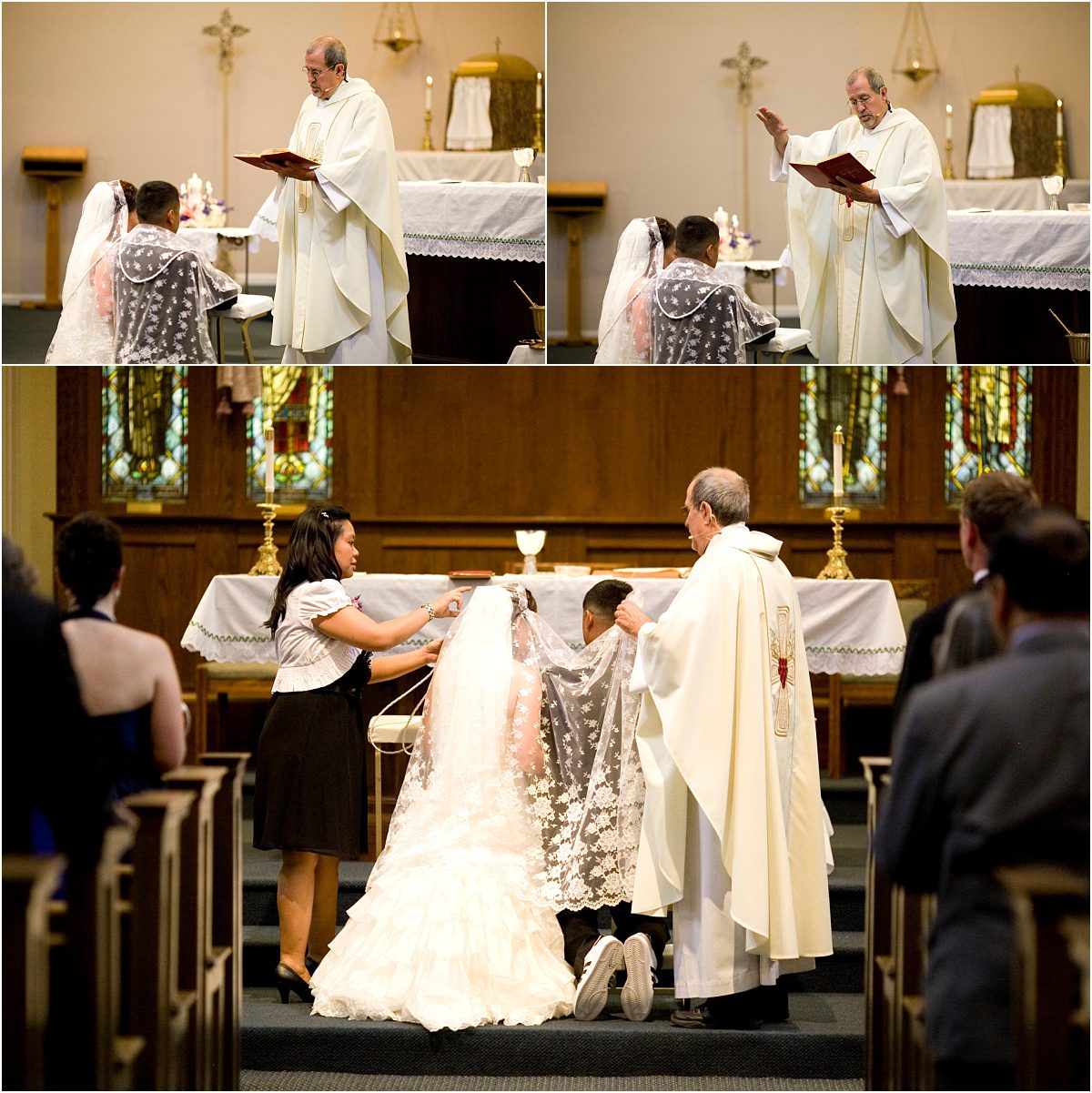 bride and groom blessing, filipino ceremony,catholic church, ceremony, colorado wedding photographer