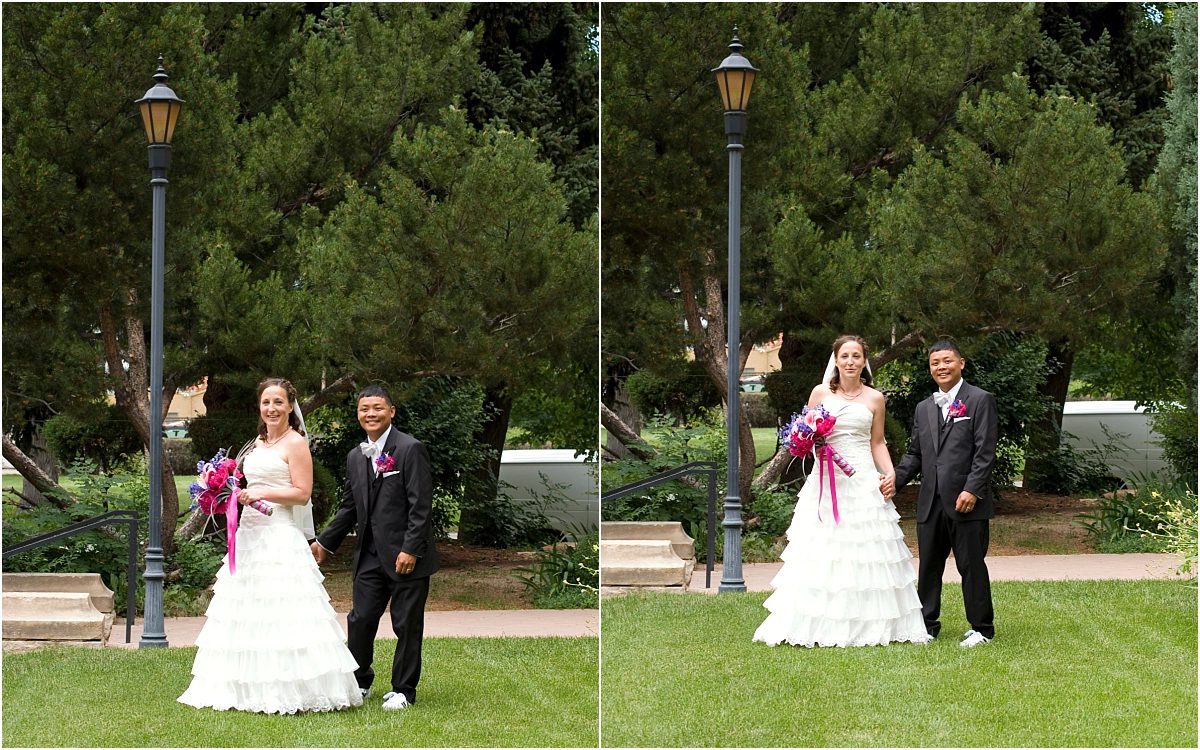 bride and groom portraits, navy and fuchsia, colorado wedding photography, mountain wedding photographer