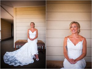 bridal portrait, bride alone, wedding day, hotel hallway, steamboat springs, mountain wedding photographer, colorado wedding photography