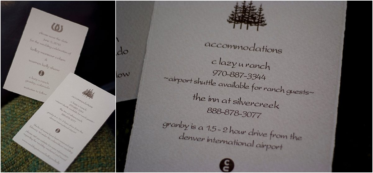invitation suite, signage,C Lazy U Ranch Wedding, Colorado Wedding Photography, Mountain Wedding Photographer, Granby