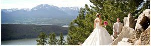 bride and groom at sapphire point breckenridge, couples portrait with mountain lake backdrop, mountain wedding photography, colorado wedding photographer