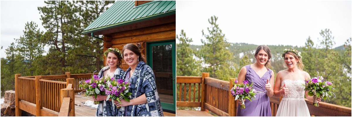 bride and maid of honor, tihsreed lodge, florissant colorado mountain wedding photography, intimate rustic wedding planner, destination weddings