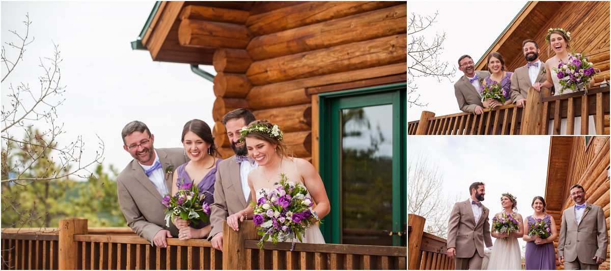 wedding party photos, rustic mountain wedding photographer
