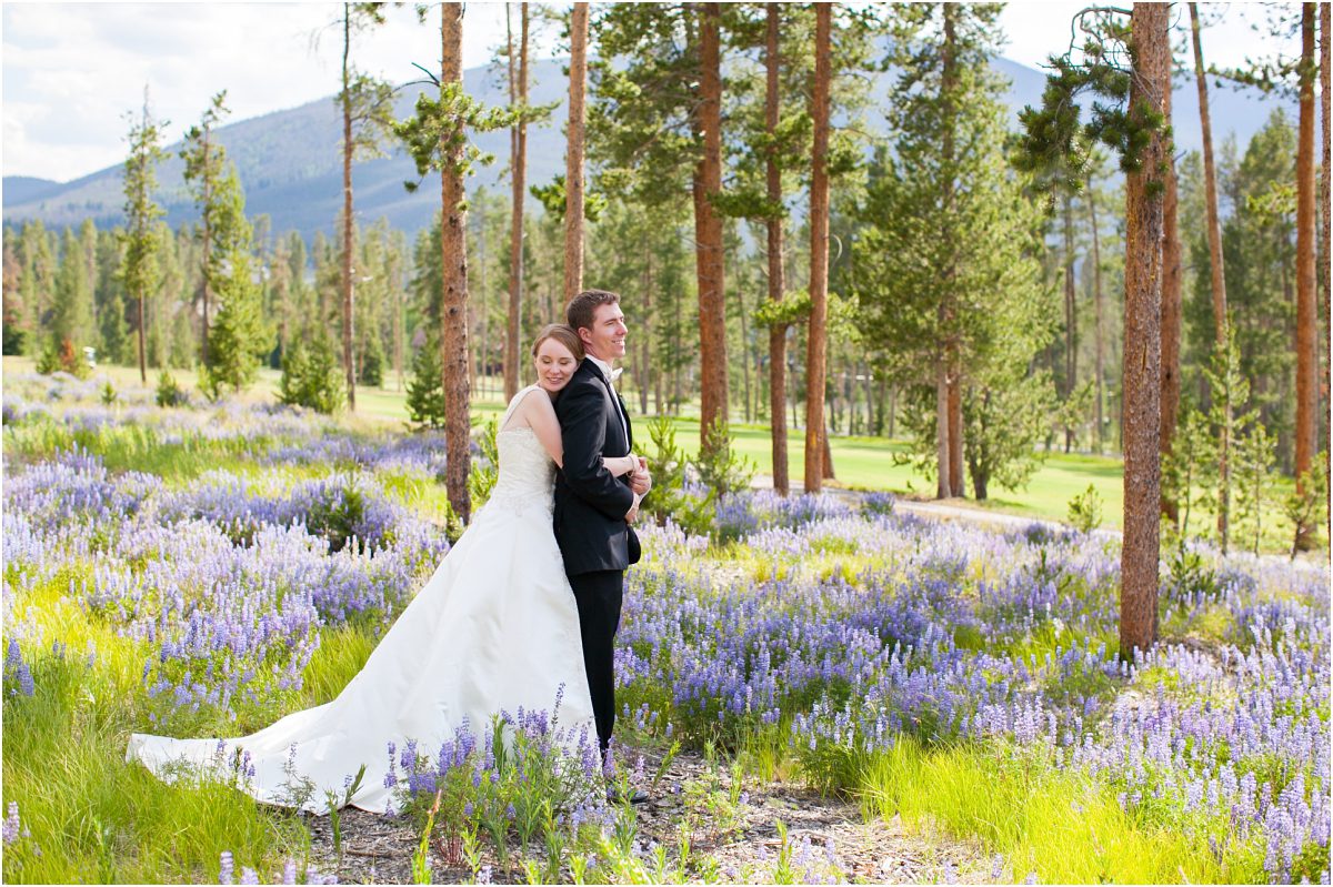 bride and groom in the woods, keystone ranch wedding, destination wedding planning