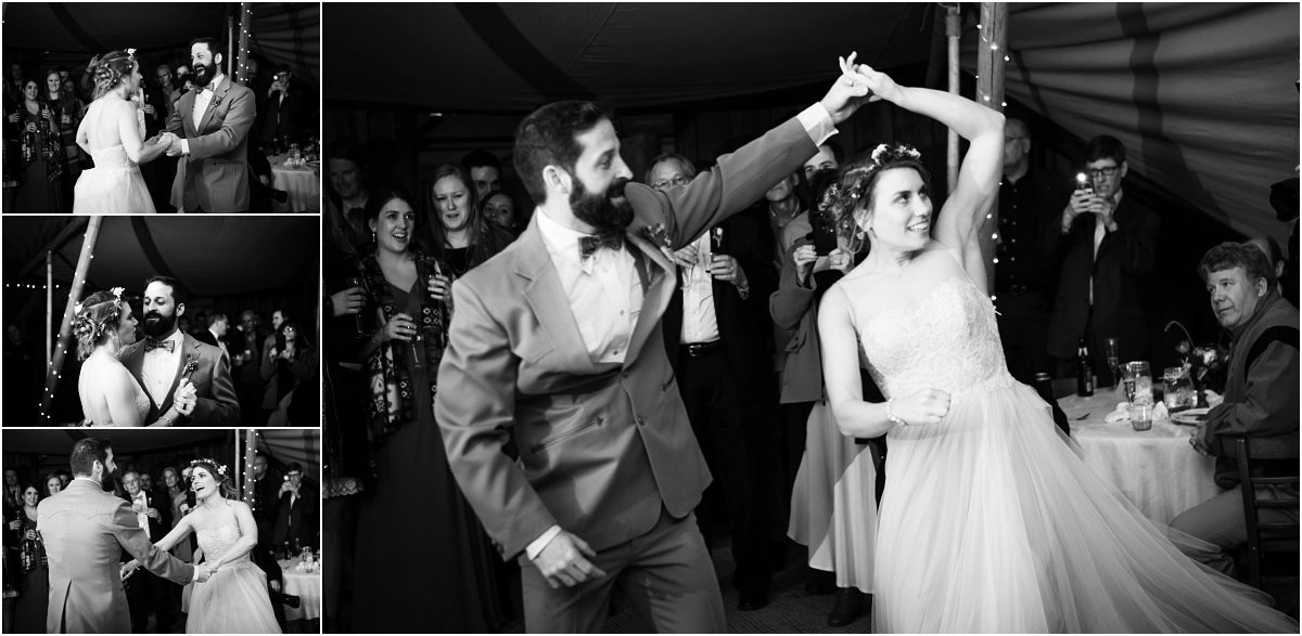 bride and groom first dance, tishreed lodge reception, mountain wedding planner, destination wedding photography