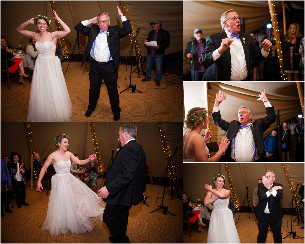father daughter dance, choreographed first dance, intimate wedding reception